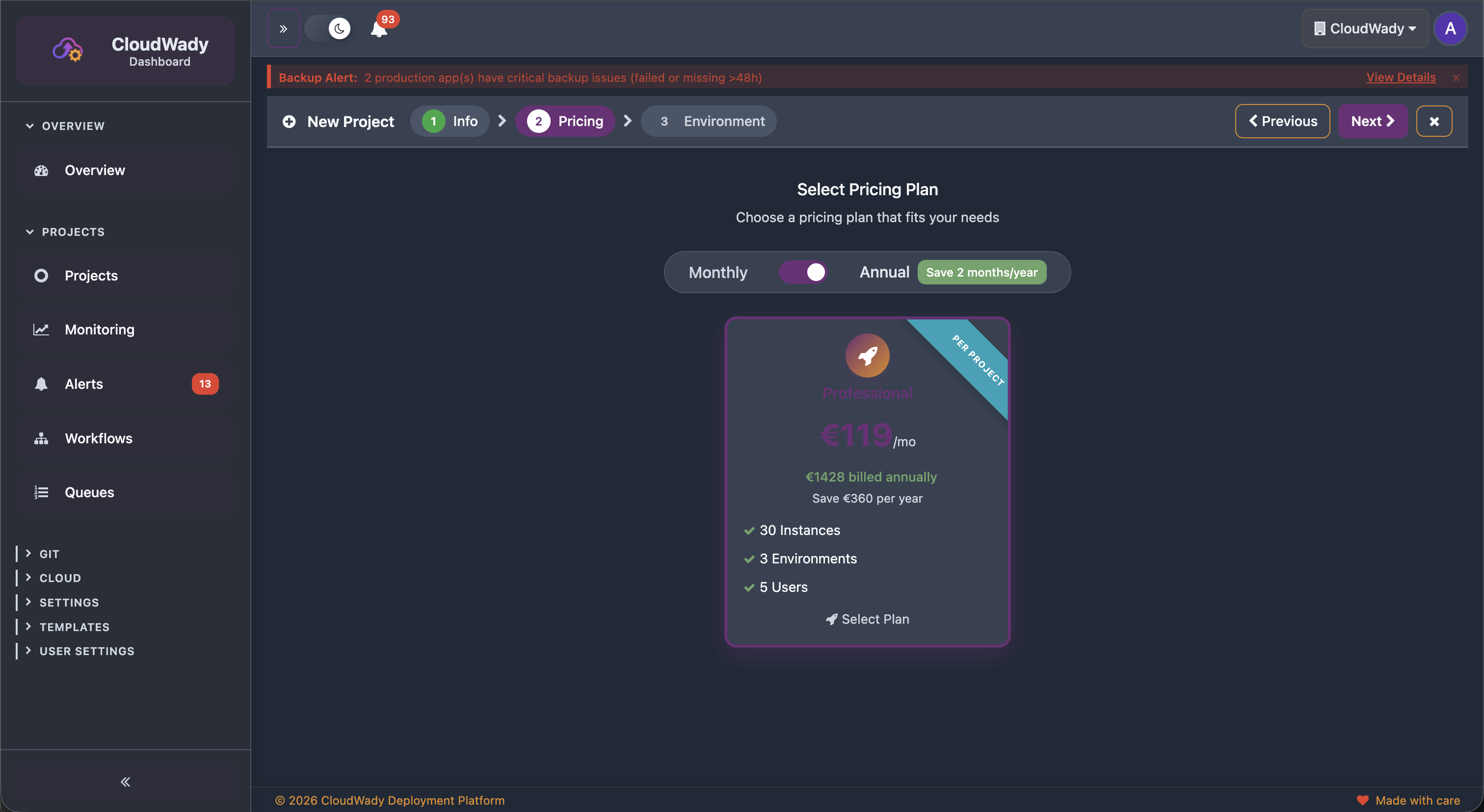 Project Creation Step 2