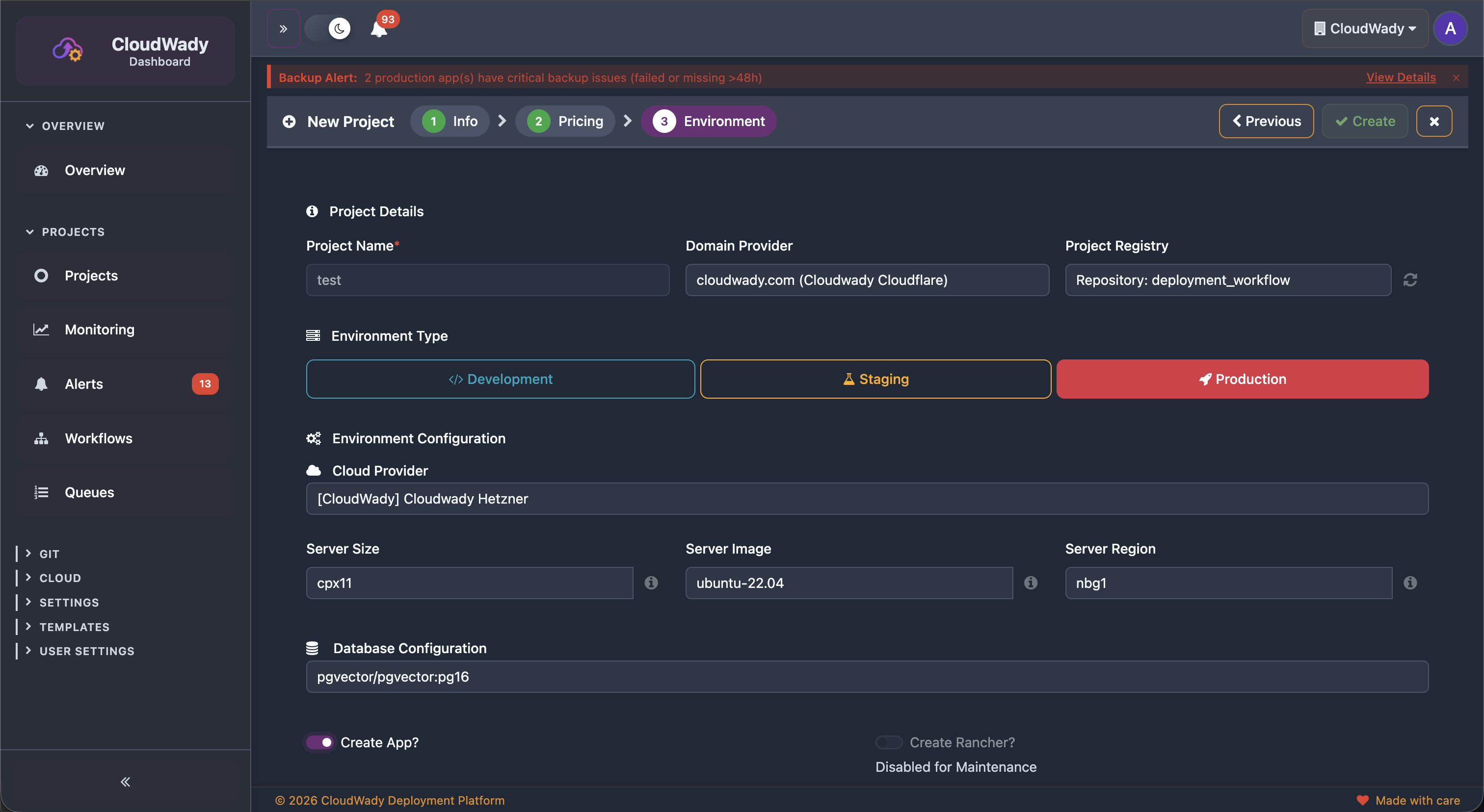 Project Creation Step 3